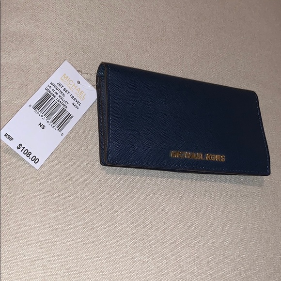 Mk navy blue wallet Clearance